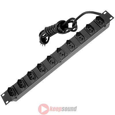 Régua de Energia 10 Tomadas Padrão Rack 20A 2m RK10.2 - TRANSCOLOR