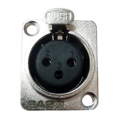 Conector XLR Fêmea Painel SA2X - SANTO ANGELO