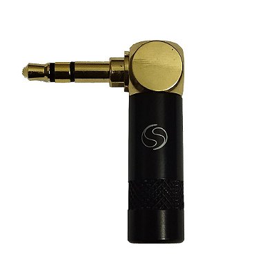 Conector P2 Stereo Macho 90º Preto P2ST 90 OP01 - SANTO ANGELO