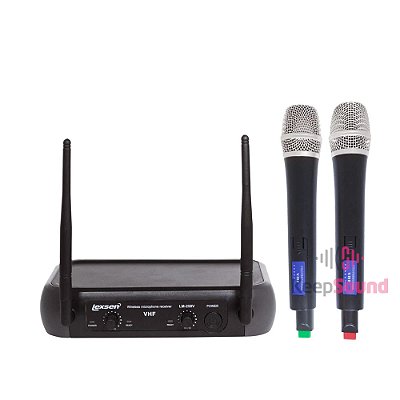 Microfone Profissional Duplo de Mão Sem Fio VHF LM-258V - LEXSEN