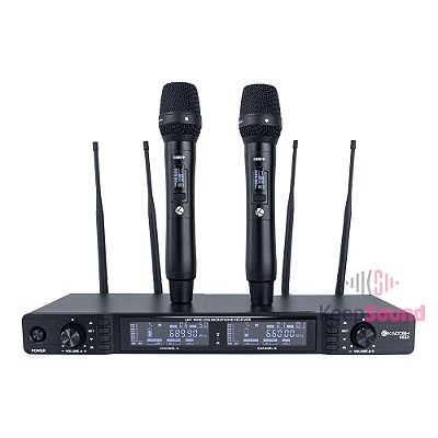 Microfone Duplo Profissional de Mão Sem Fio K-622M - KADOSH