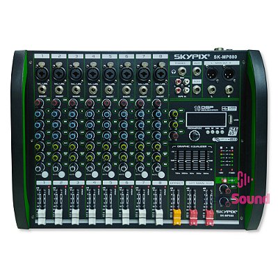 Mesa de Som Analógica 8 Canais 2 auxiliares SK-MP880 PLUS - SKYPIX