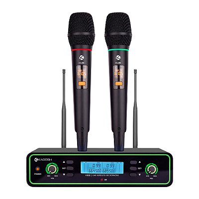 Microfone Duplo Profissional De Mão Sem Fio K422m - Kadosh