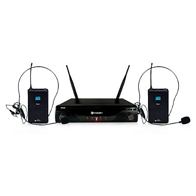 Microfone Profissional Headset Duplo Sem Fio K412h - Kadosh