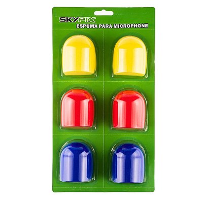 Kit 6 Espumas Para Microfone (coloridas) Sk-sp02 - Skypix