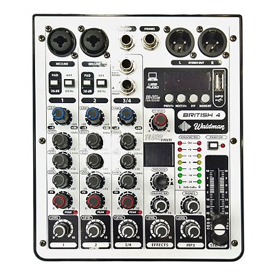 Mesa De Som 4 Canais Com Interface British 4 - Waldman