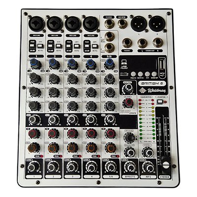 Mesa De Som 6 Canais Com Interface British 6 - Waldman