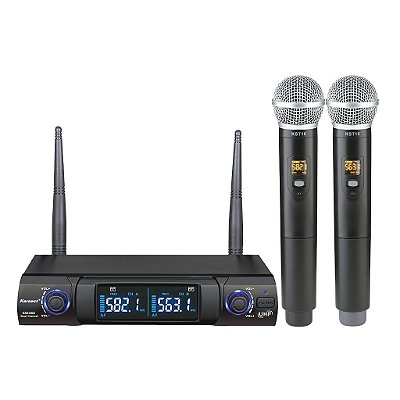 Microfone Duplo De Mão Sem Fio Profissional Ks248dm - Karsect