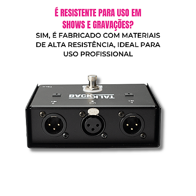 Pedal TalkBack com Led sem Trava TBLS Preto Santo Angelo