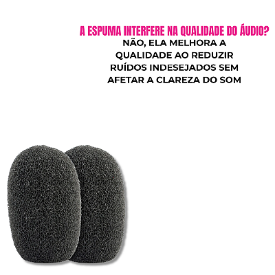 Espuma para Microfone ESP5 Lapela LT4 2 unid Vokal
