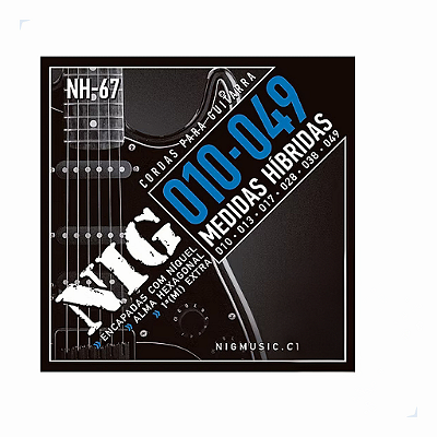 Encordoamento Guitarra NH67 010/.049 Hibrida - Brinde: 1 Mi + Palheta Nig
