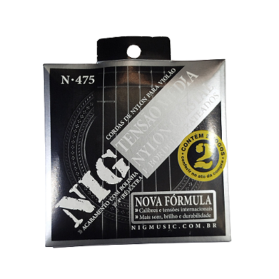 Encordoamento Duplo Violão Nylon N475 Média Nig
