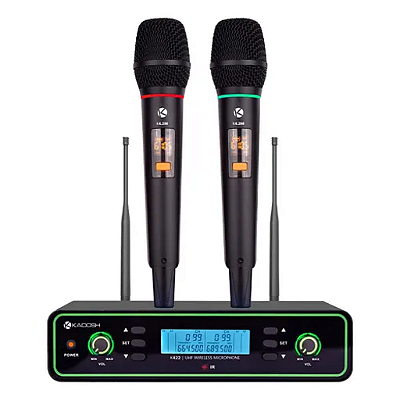 Microfone Sem Fio Duplo Recarregável Kadosh K 422m Rec