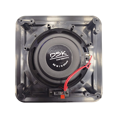 Arandela Coaxial Quadrada 6 Polegadas Preta Dsk Cq 670 Ppn