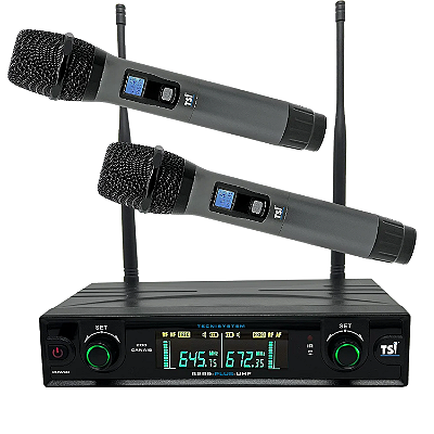 Microfone Sem Fio Duplo Uhf Tsi-8299 Plus