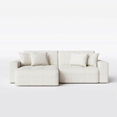 Sofá Cama Estocolmo Sem Caixa 2,16m em Linho Off White Giz