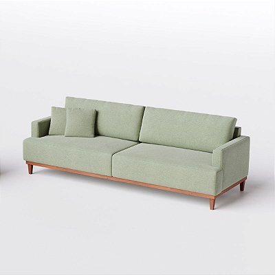 Sofá Living Fixo Doha 2,00m em Linho Verde Claro