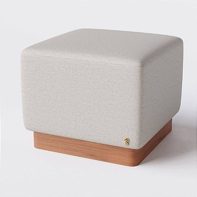 Puff Decorativo Beta em Chenille Bege