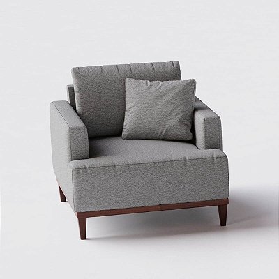 Poltrona Doha em Linho Cinza Seixo