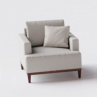 Poltrona Doha em Couro Off White