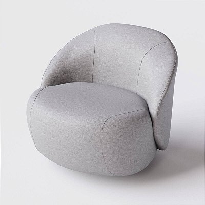 Poltrona Mônaco Chenille Cinza