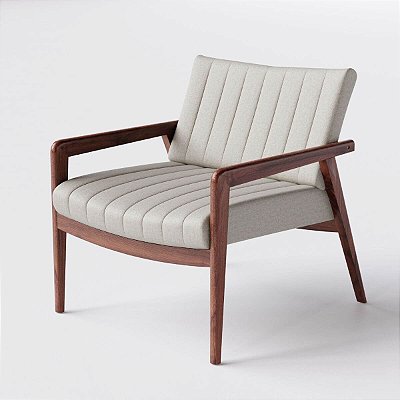 Poltrona Decorativa Atenas em Chenille Bege