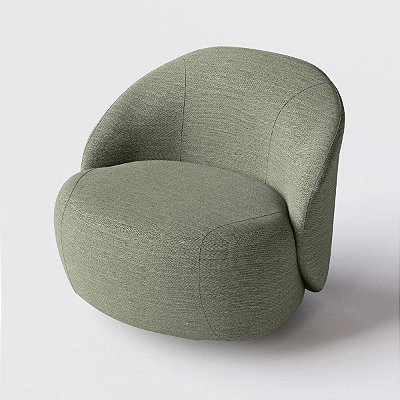 Poltrona Giratória Mônaco Linho Verde Claro