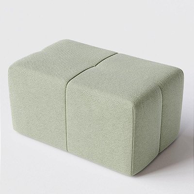 Puff Decorativo Santorini 50cm x 80cm em Linho Verde Claro
