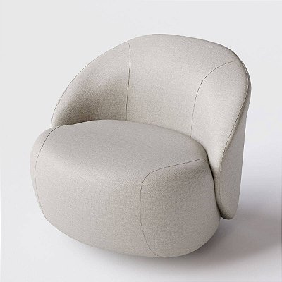 Poltrona Giratória Mônaco Chenille Bege