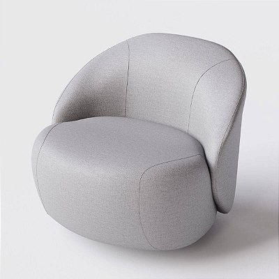 Poltrona Giratória Mônaco Chenille Cinza