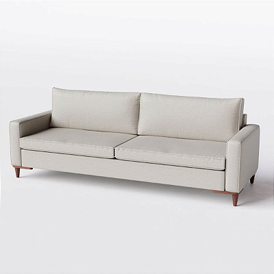 Sofá Living Fixo Viena 2,00m em Chenille Bege