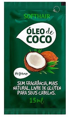 Óleo de Coco Vegano Sachê 15ml - SOFTHAIR