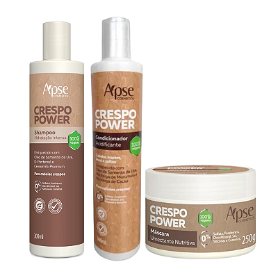 Kit Shampoo, Condicionador e Máscara Crespo Power - APSE