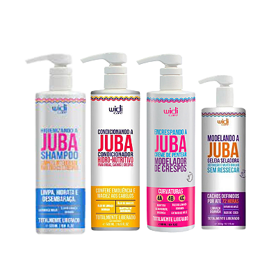 Kit Shampoo, Condicionador, Encrespando e Geleia Juba - WIDI CARE