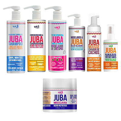 Kit Shampoo, Condicionador, Encrespando, Geleia, Mousse, Blend e Máscara Juba - WIDI CARE