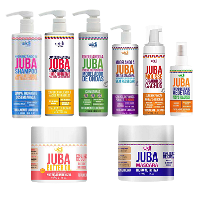 Kit Shampoo, Condicionador, Ondulando, Geleia, Mousse, Blend, Manteiga e Máscara Juba - WIDI CARE
