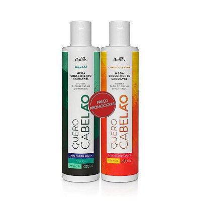 Kit Quero Cabelão Shampoo + Condicionador 400ml - GRIFFUS