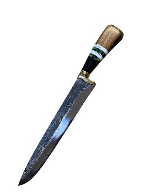 Faca Tradicional artesanal para Churrasco Disco de Arado 10" cabo misto