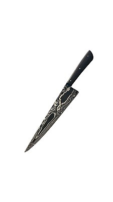 FACA FULL TANG EM AÇO DAMASCO 8'' CABO EM IMBUIA