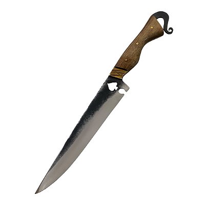 Faca para churrasco FULL TANG carbono 8" cabo madeira