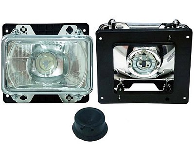 Farol Alto com Aro Lado Direito ou Esquerdo Mercedes MBB Cara Preta - 3318209161