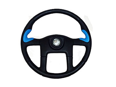 Volante Esportivo Azul com Botão e Chave 445MM para Mercedes 1113/1513/2013 Até 1989 - 3454607003