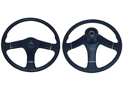 Volante Preto com Botão 500MM e Chaveta para Mercedes MB-1113/1513/2013 Todos até 89/608 - 3454607003