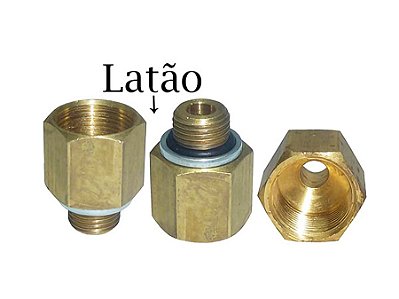 Kit Conexão Macho e Fêmea Rosqueada em Latão 22X16 para Mercedes 1215C/712C/914C - 6459900470