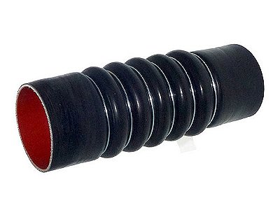 Mangueira Aspir Preta 80/85x245mm com 6 Anéis de Aço para Motor Lado Frio Mercedes OF1417/1418 Turbinado