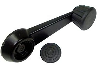 Kit Manivela de Vidro Zamac Preta Fina para Volks Todos Modelos - 1138375814