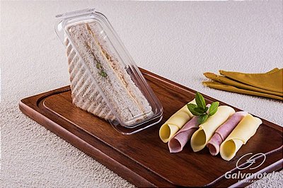 Embalagem descartável para sanduiche natural com lacre - pacote com 10 Unidades - G 565 - Galvanotek 