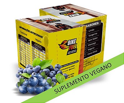 BIKEFUEL  - Suplemento para Ciclista Vegano  - Sabor Açaí com Blueberry 600g (15 sachês com 40g)