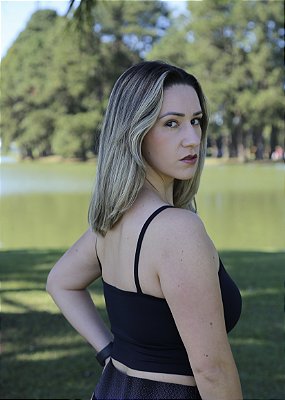 Top Cropped Preto - Power