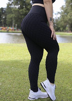 Legging Preta - Bolha / Brocado